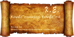Kovácsovics Edvárd névjegykártya